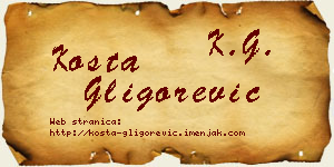 Kosta Gligorević vizit kartica